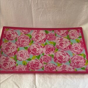 Lilly Pulitzer Hotty Pink First Impression Glass Tray